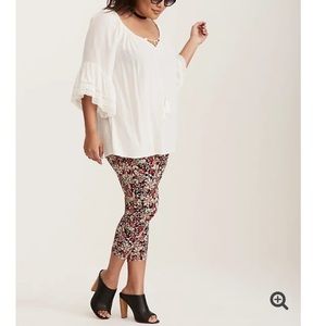 FLORAL PRINT CROPPED LEGGINGS